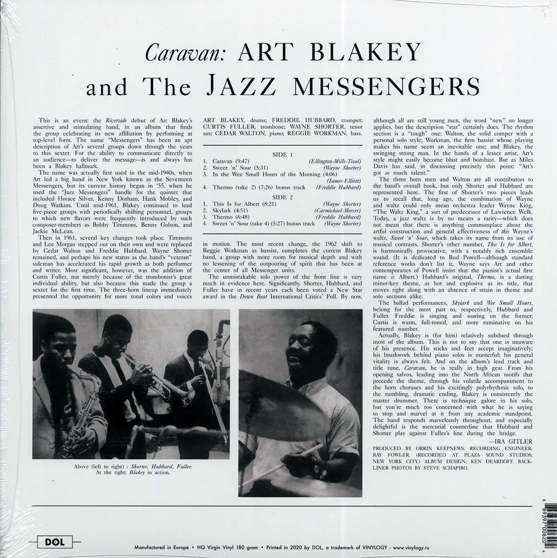 Art Blakey & The Jazz Messengers - Caravan (+ 3 bonus tracks) (180g) (blue vinyl)