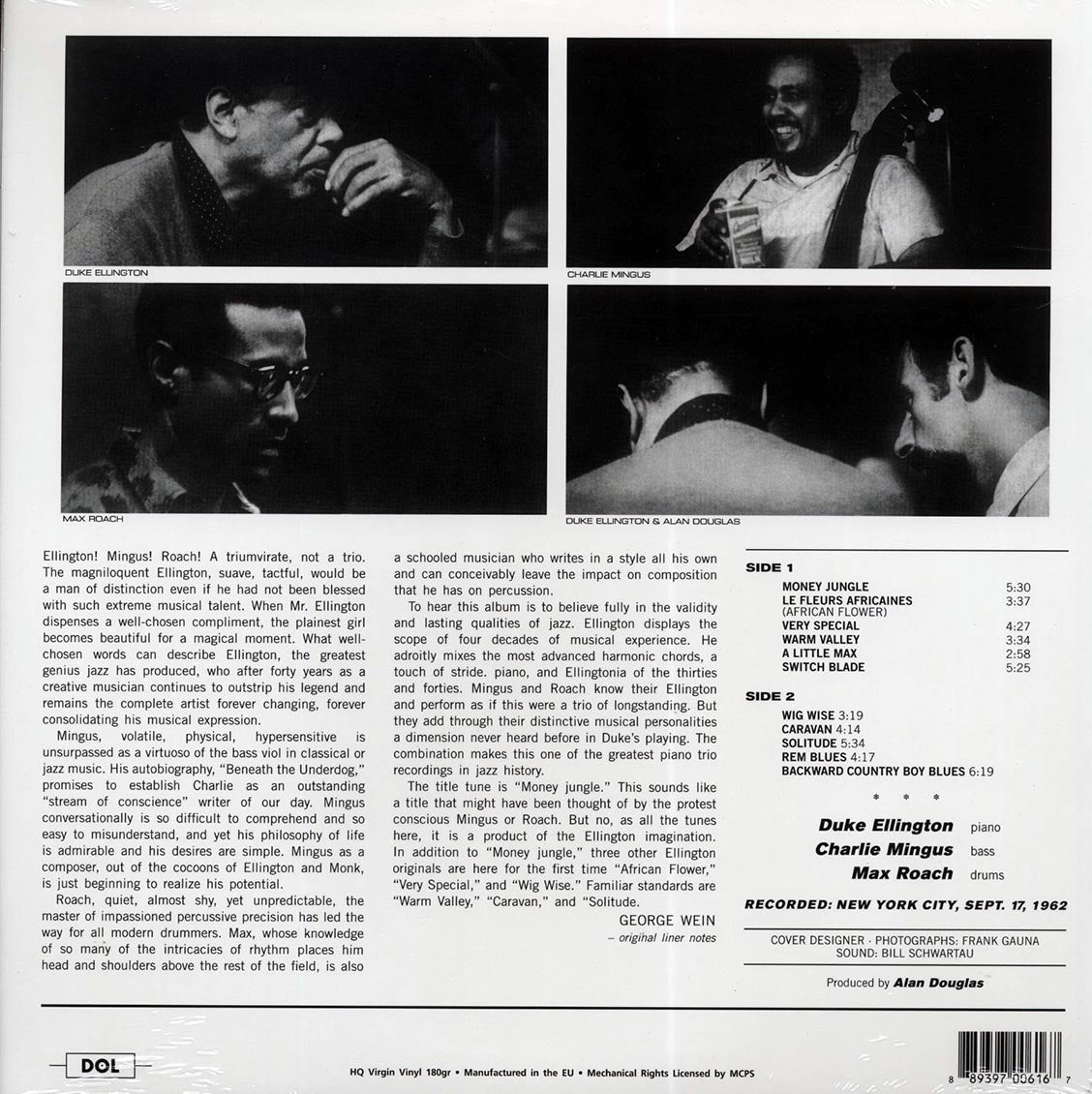 Duke Ellington, Charles Mingus, Max Roach - Money Jungle (180g) (blue vinyl)