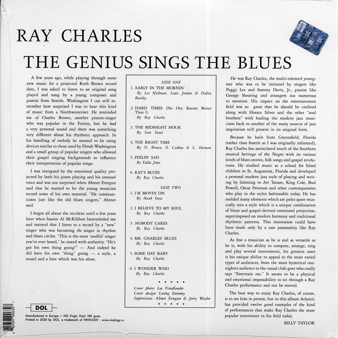 Ray Charles - The Genius Sings The Blues (180g) (colored vinyl)