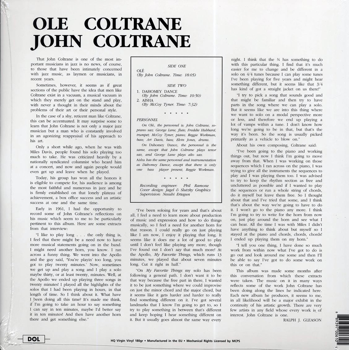 John Coltrane - Ole (180g) (blue vinyl)