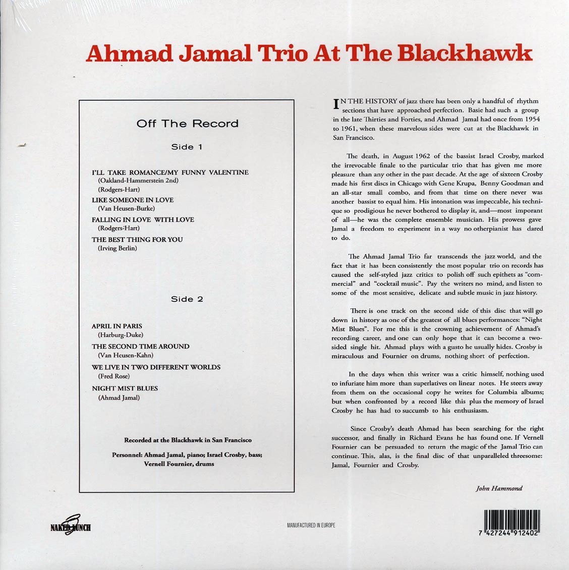 The Ahmad Jamal Trio - At The Blackhawk