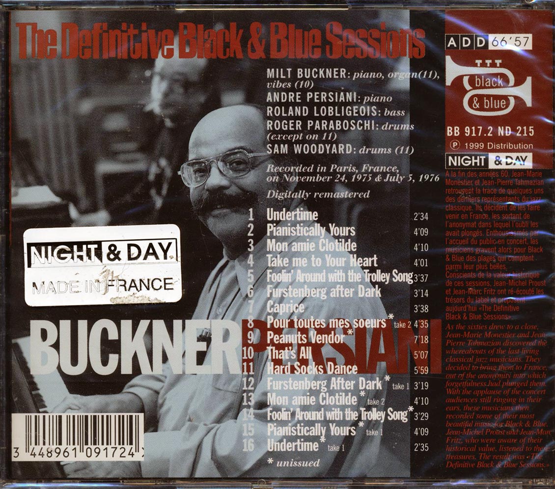 Milt Buckner, Andre Persiani - Pianistically Yours
