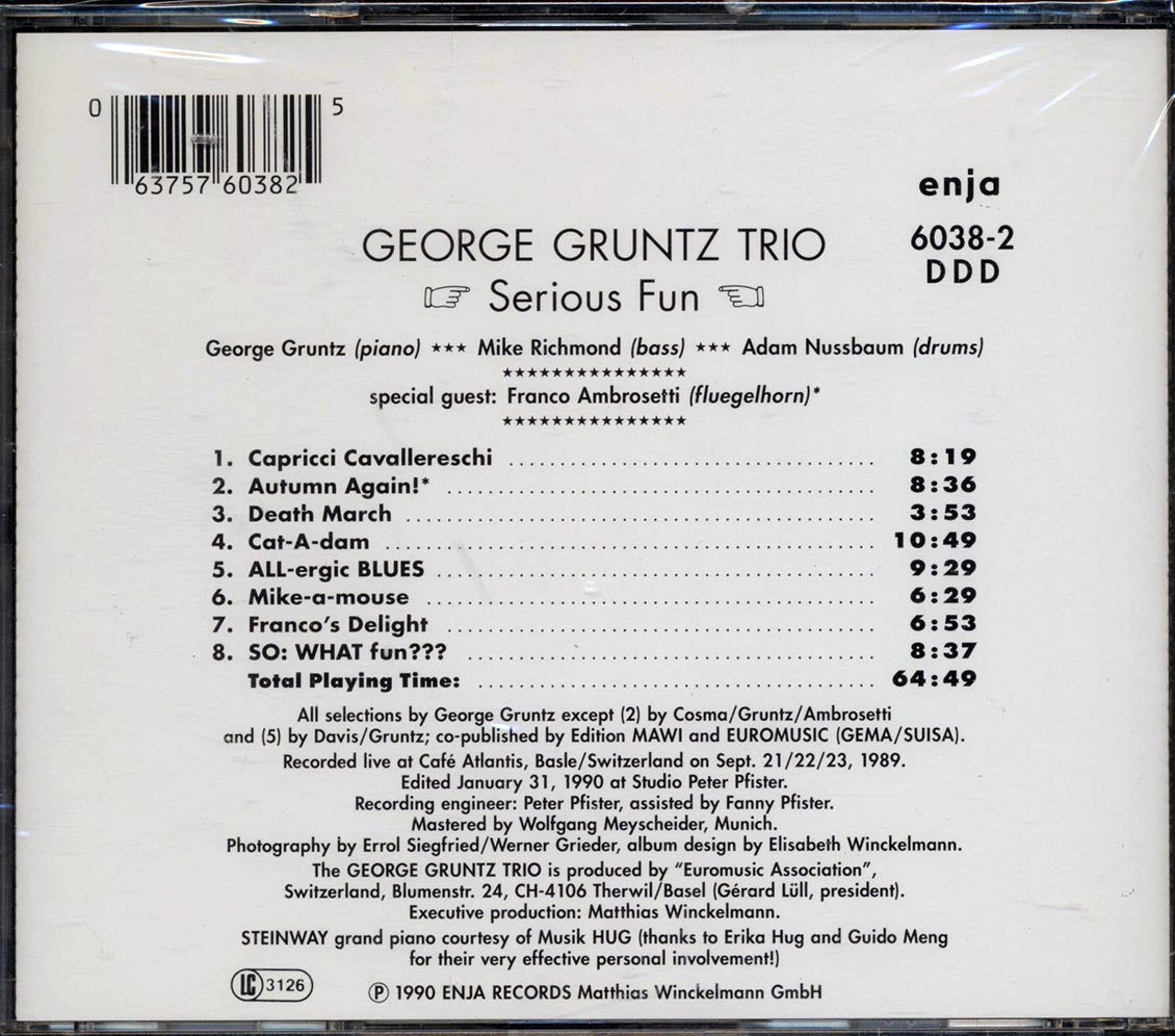 George Gruntz Trio - Serious Fun