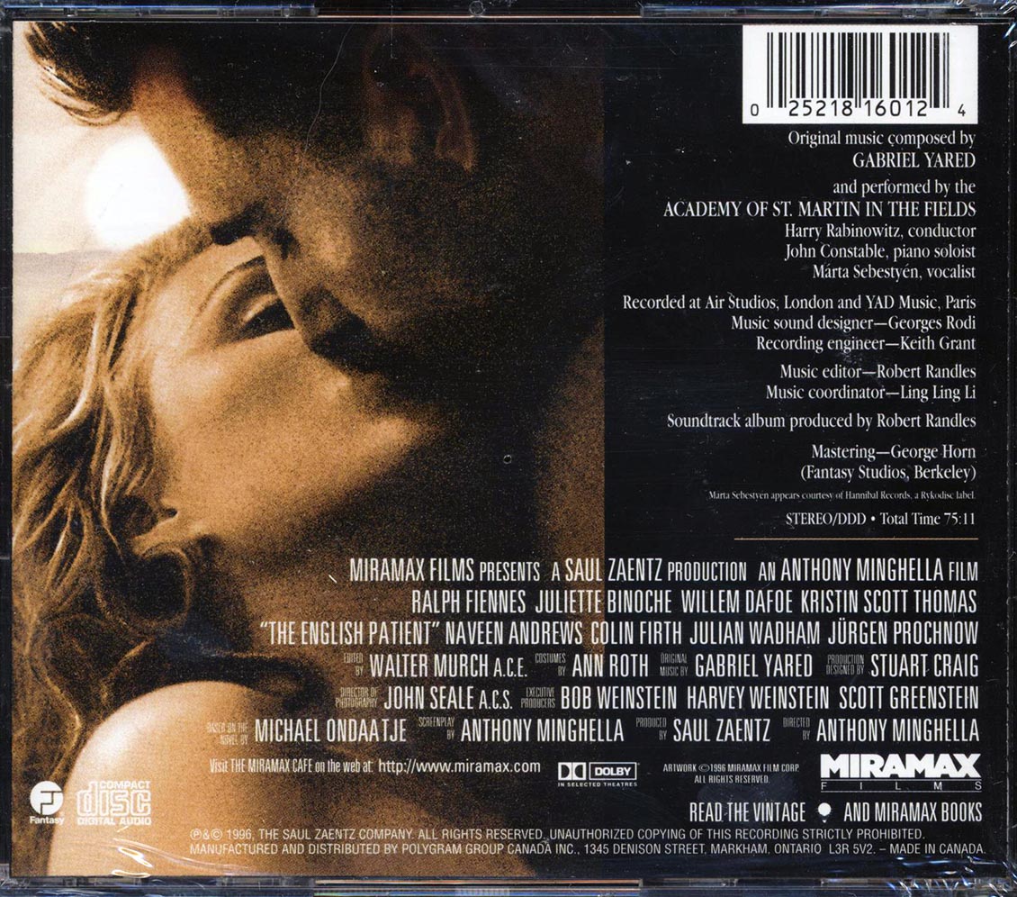 Gabriel Yared - The English Patient: Original Soundtrack Recording