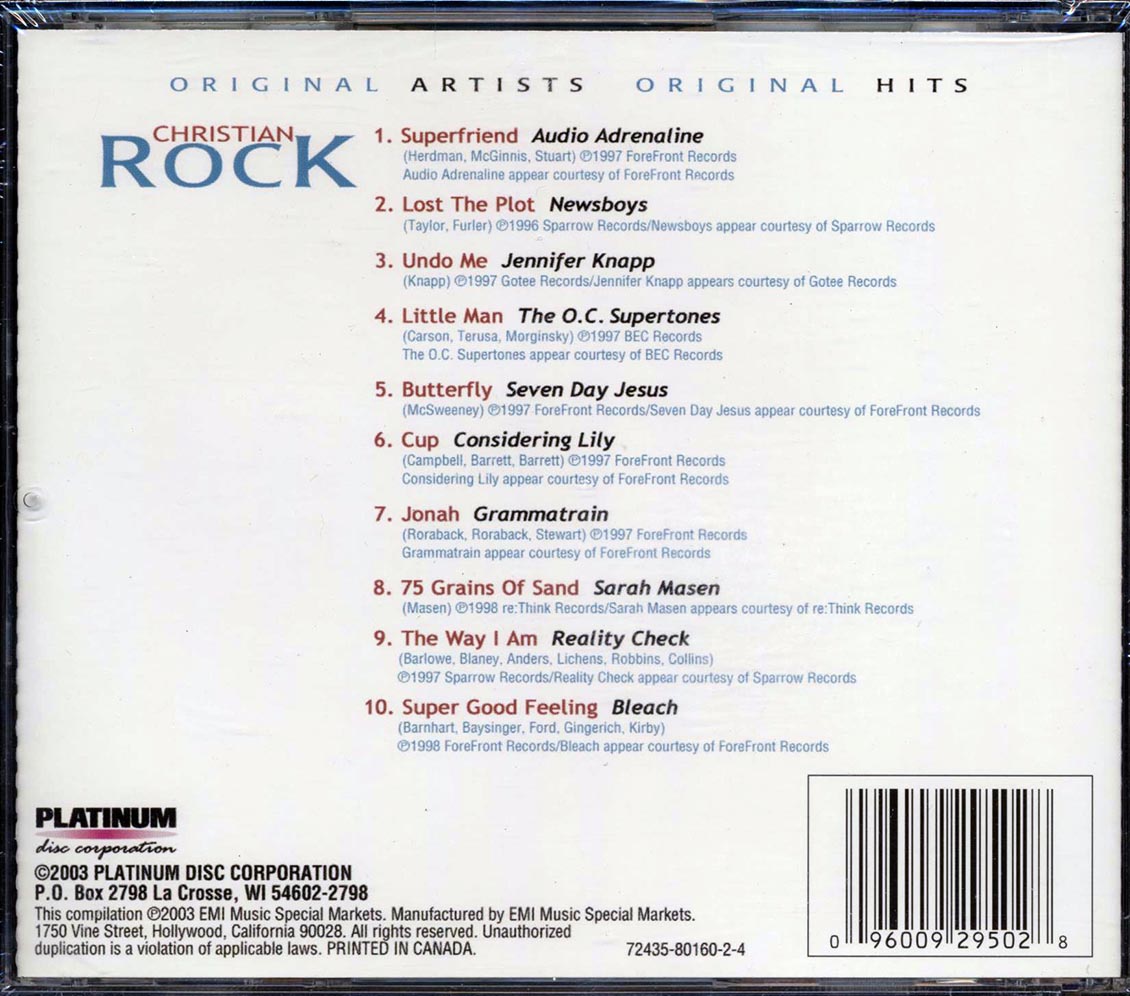 Newsboys, Audio Adrenaline, Jennifer Knapp, Etc. - Christian Rock Volume 2