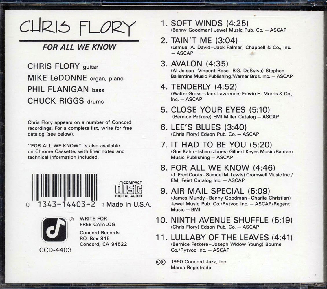 Chris Flory - For All We Know