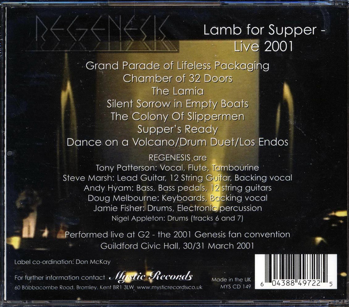 ReGenesis - Lamb For Supper: Live 2001
