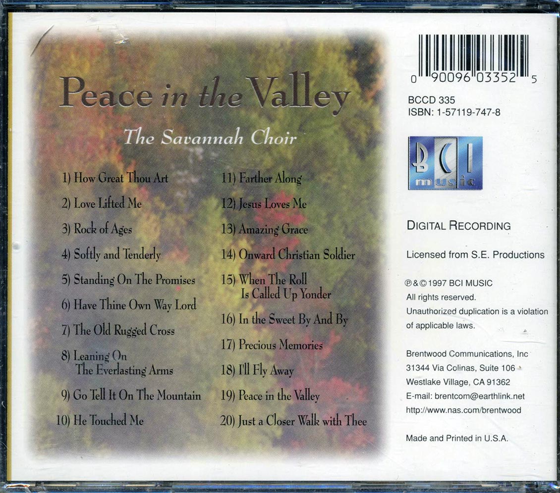 The Savannah Choir - Peace In The Valley