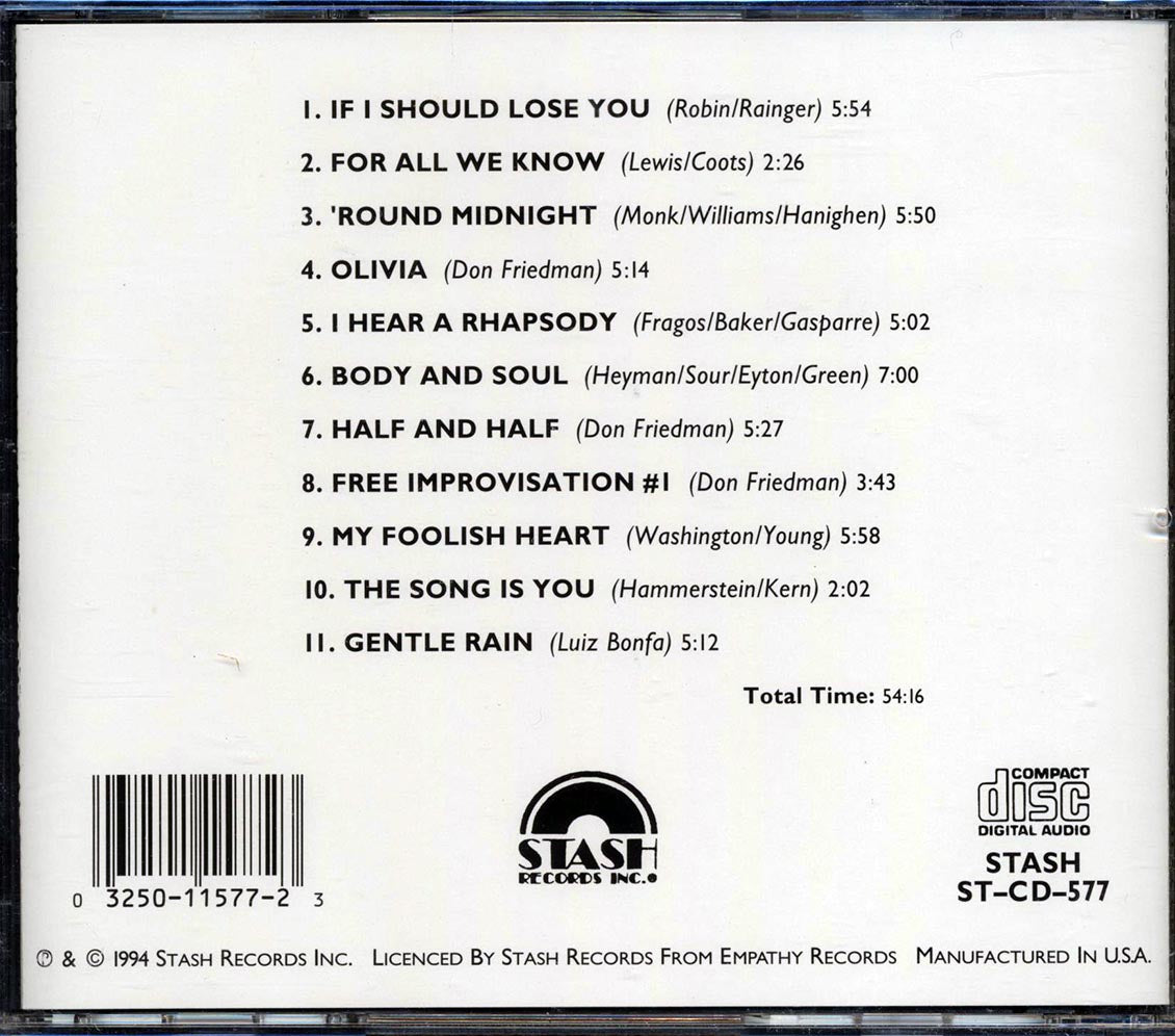 Don Friedman - I Hear A Rhapsody