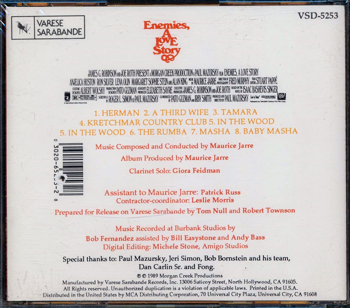 Maurice Jarre - Enemies A Love Story