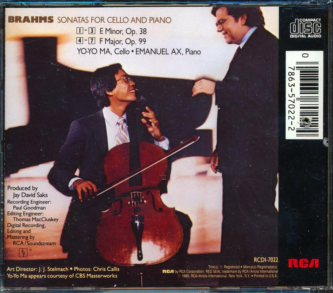 Brahms, Yo Yo Ma, Emanuel Ax, Etc. - Brahms Cello Sonatas