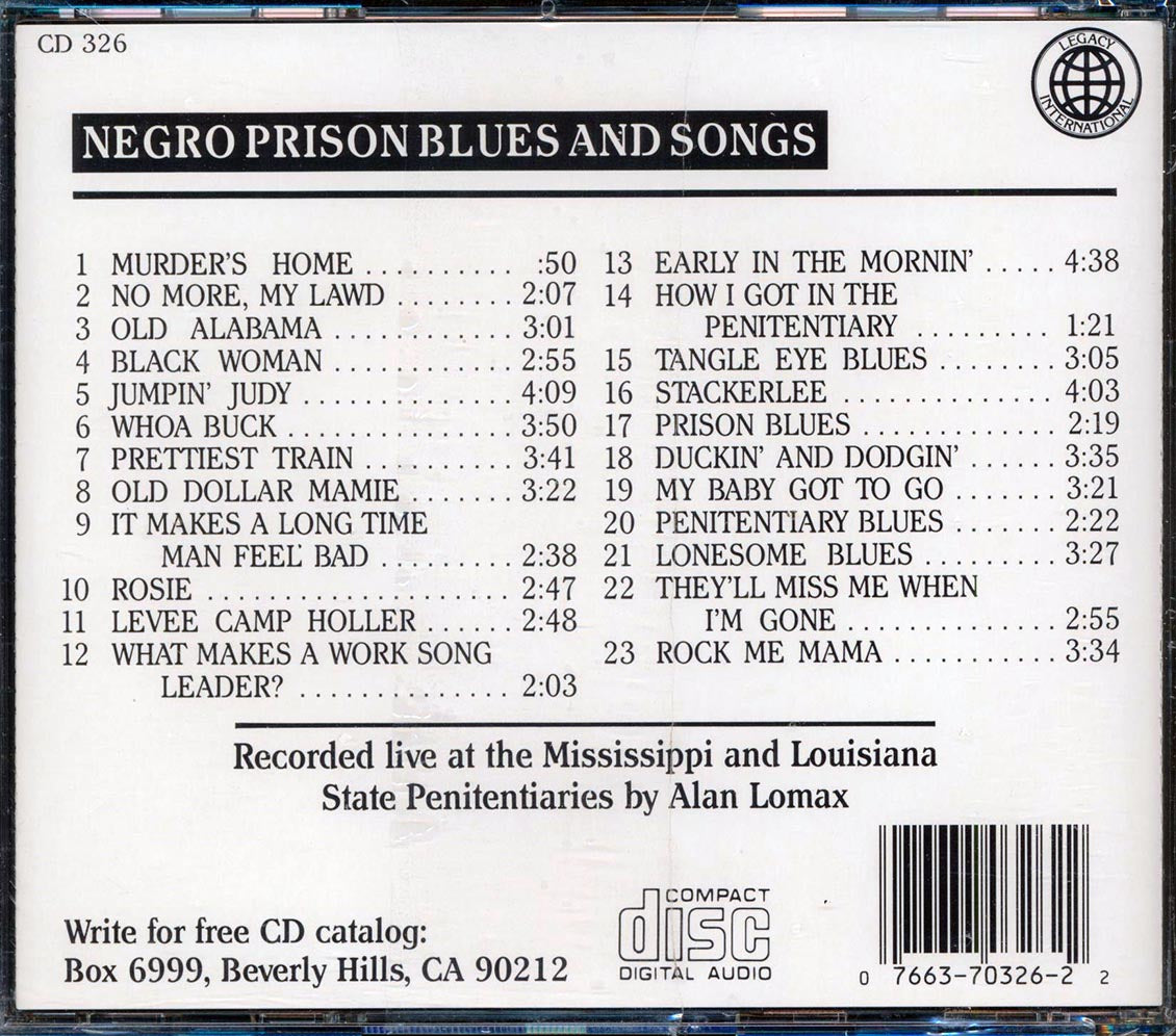 Tangle Eye, Fuzzle Red, Hogman Maxie, Etc. - Negro Prison Blues And Songs  (23 tracks)
