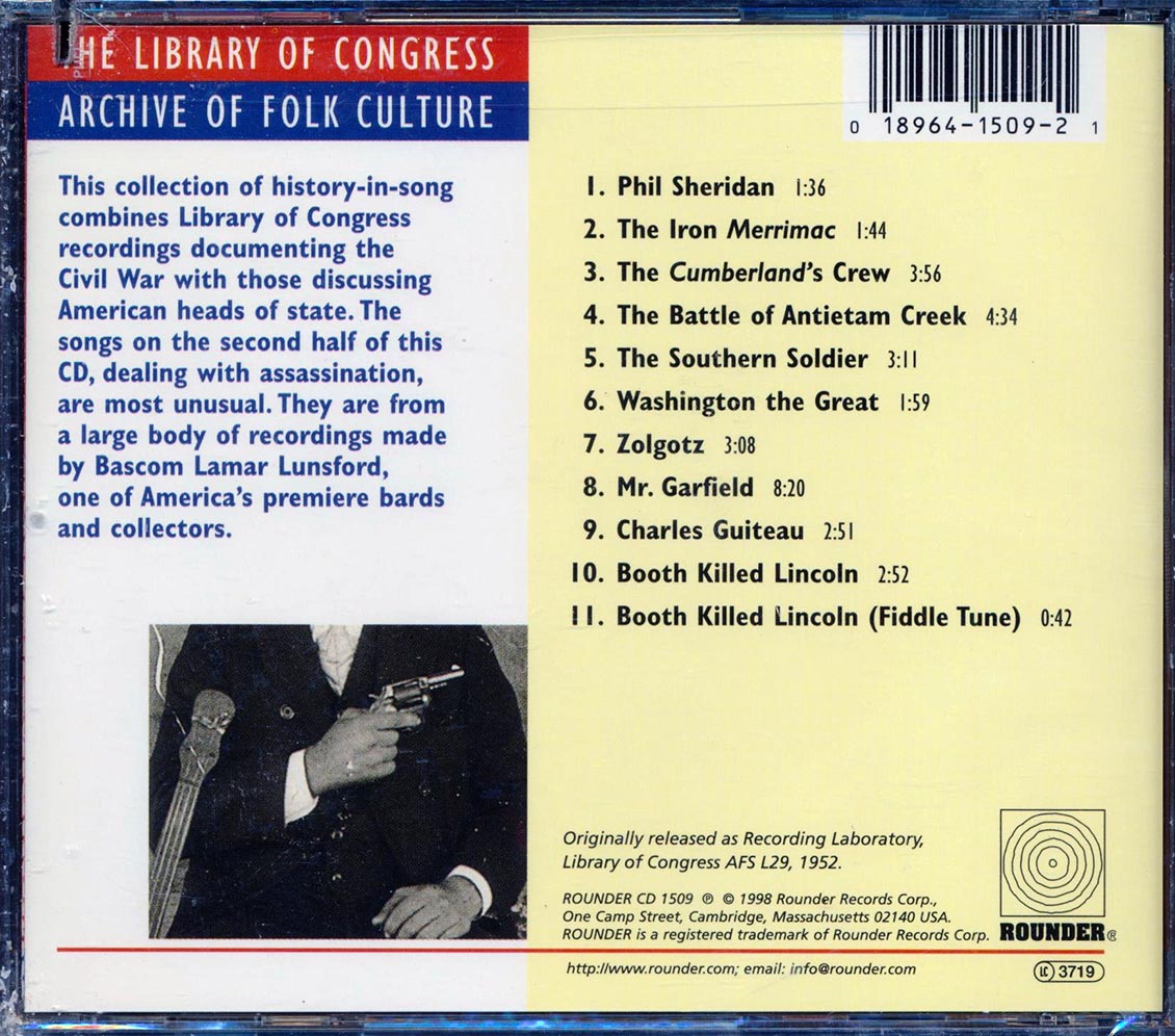 Judge Learned W Hand, Captain Pearl R Nye, Mrs. Minta Morgan, Etc. - Songs And Ballads Of American History And Of The Assassination Of Presidents (marked/ltd stock)