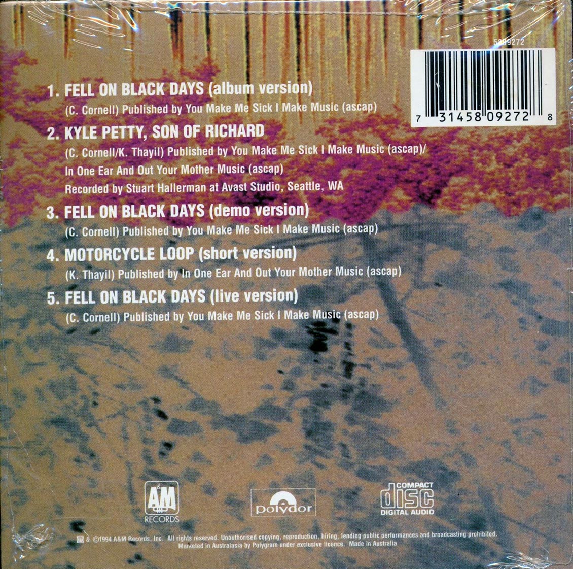 Soundgarden  - Fell On Black Days