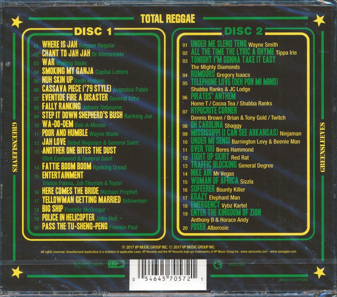 Keith Hudson, Reggae Regular, Wailing Souls, Etc. - Total Reggae: Greensleeves 40th 1977-2017 (40 tracks) (2xCD)