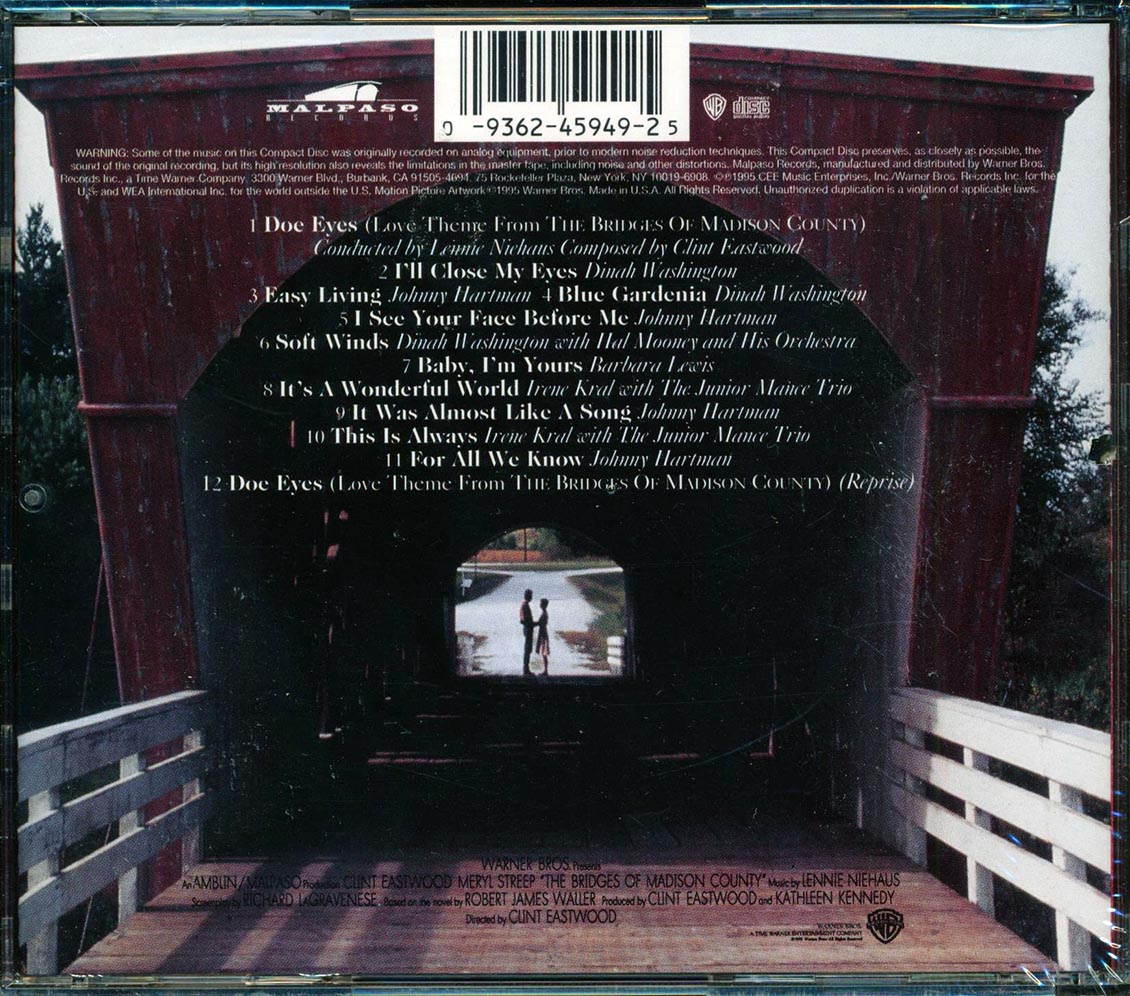 Michael Lang, Dinah Washington, Johnny Hartman, Etc. - The Bridges Of Madison County: Music From The Motion Picture (marked/ltd stock)