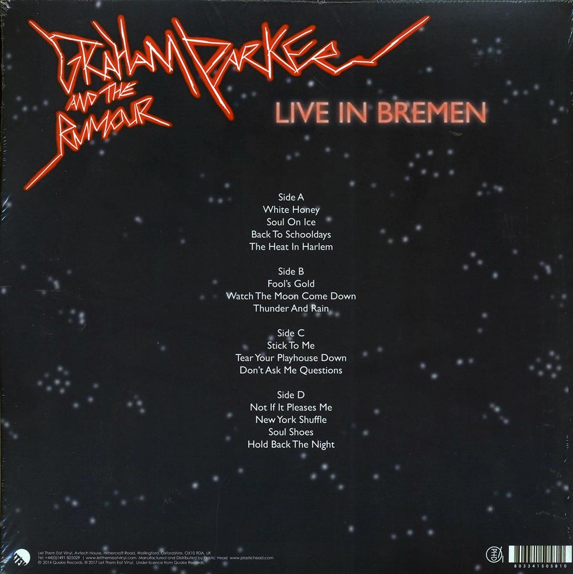 Graham Parker & The Rumour - Live At Bremen, Buergerzentrum Vahr Bremen, Germany 24.01.1978 (RSD 2017) (ltd. ed.) (2xLP)