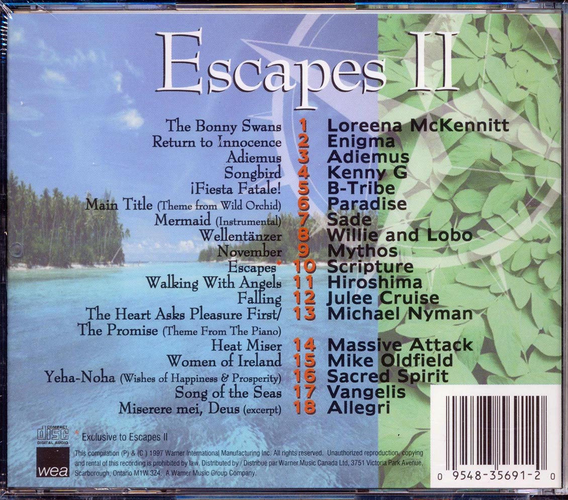 Kenny G, Massive Attack, Mythos, Sade, Enigma, Etc. - Escapes II