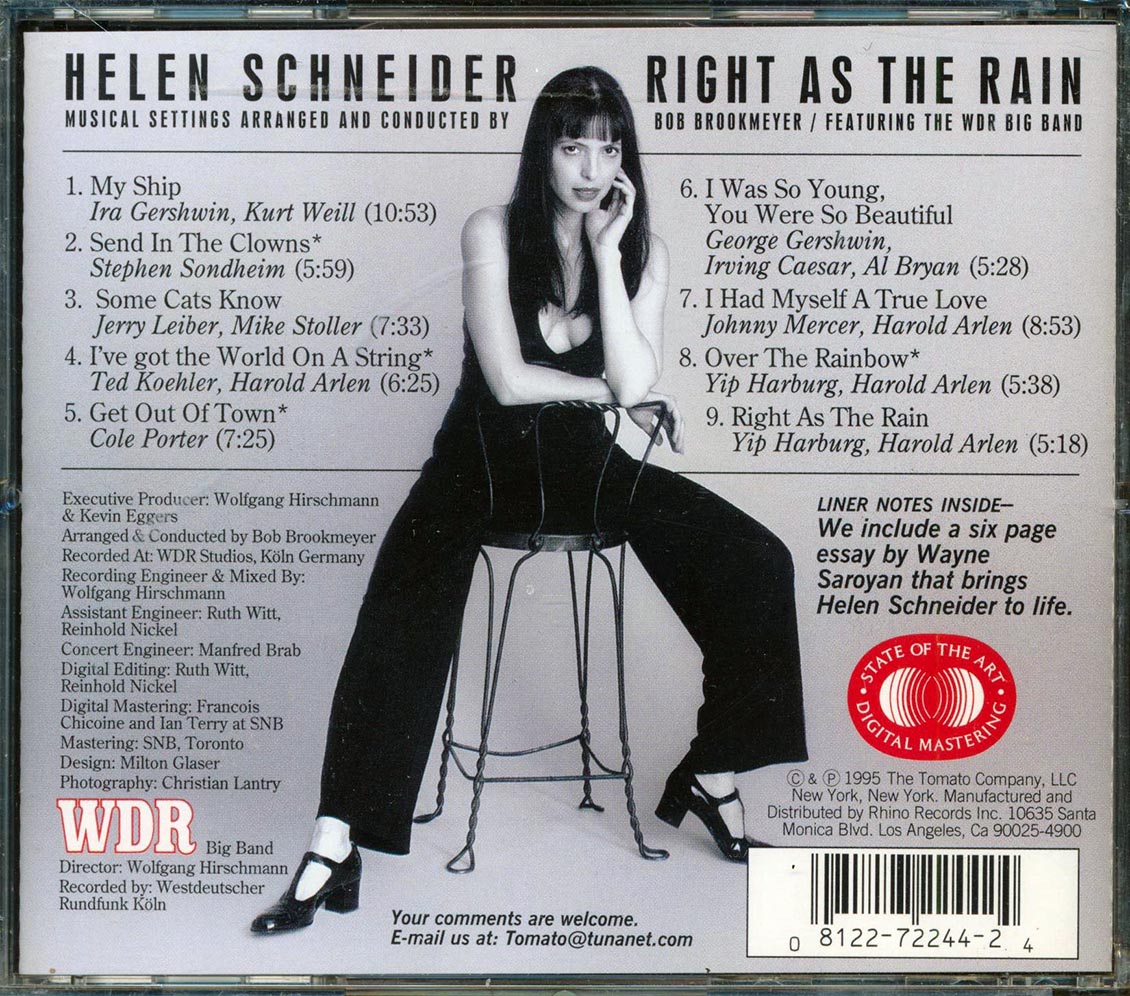 Helen Schneider  - Right As The Rain