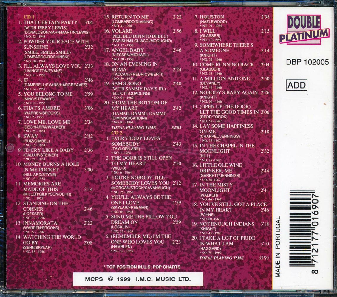 Dean Martin - All The Hits 1948 To 1969 (40 tracks) (2xCD)