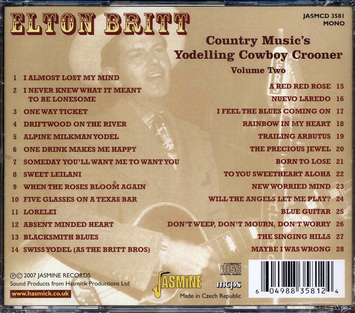 Elton Britt - Country Music's Yodelling Cowboy Crooner Volume 2