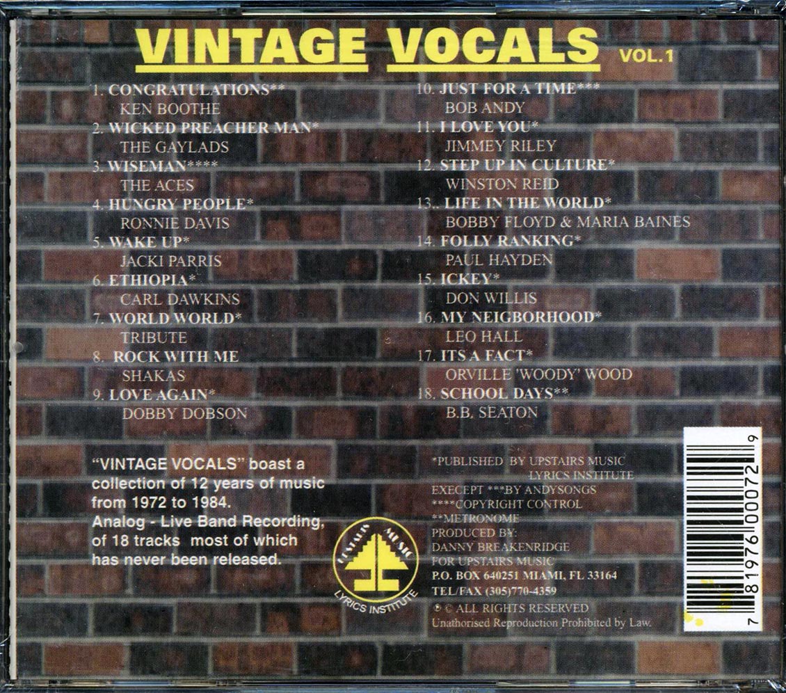 Ken Boothe, Gaylads, Ronnie Davis, Etc. - Vintage Vocals Volume 1