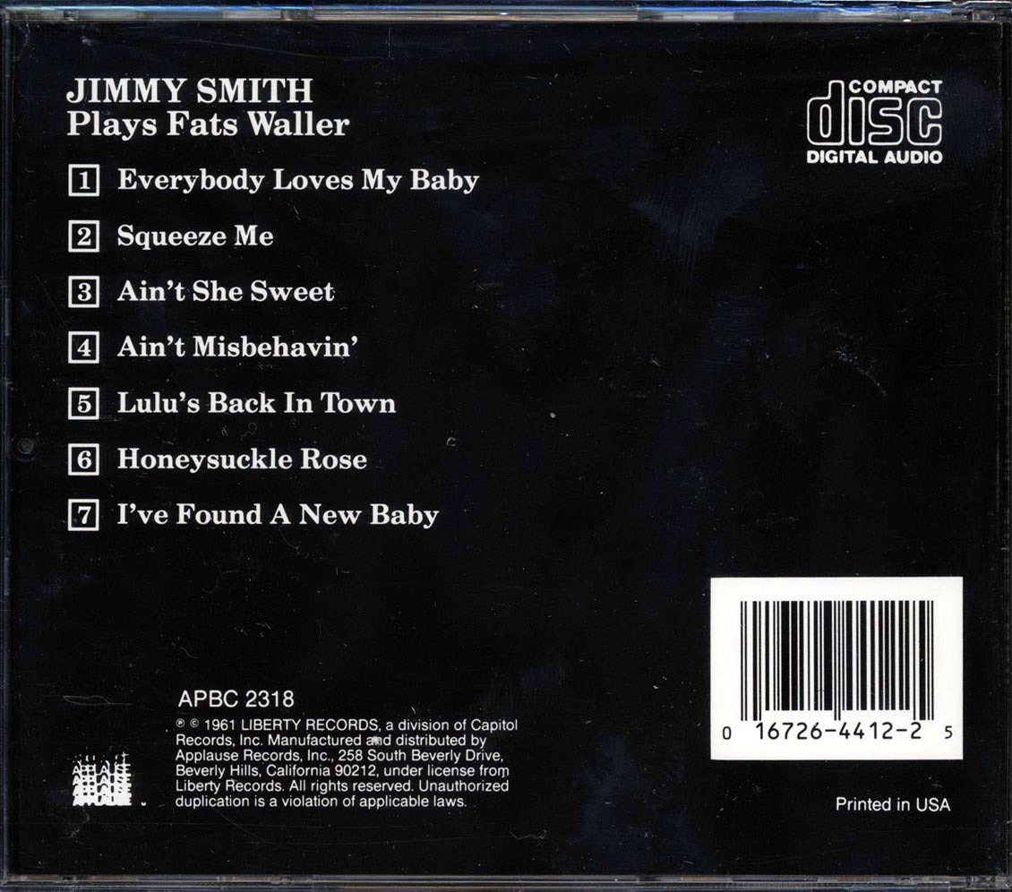 Jimmy Smith - Plays Fats Waller