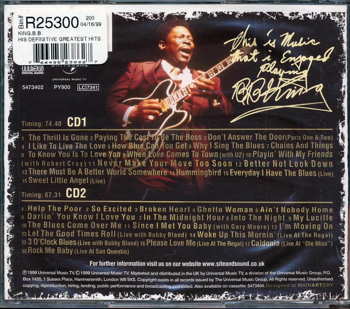 BB King - His Definitive Greatest Hits  (2xCD)