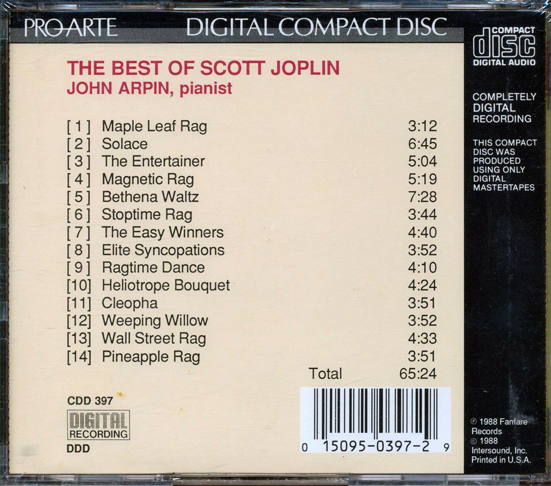 Scott Joplin, John Arpin  - Scott Joplin Greatest Hits