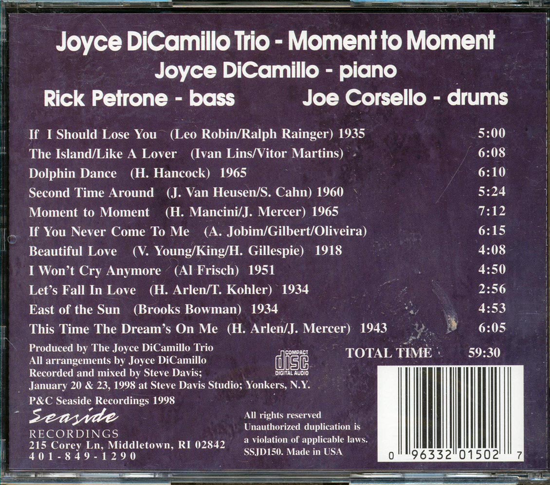 Joyce DiCamillo Trio  - Moment To Moment