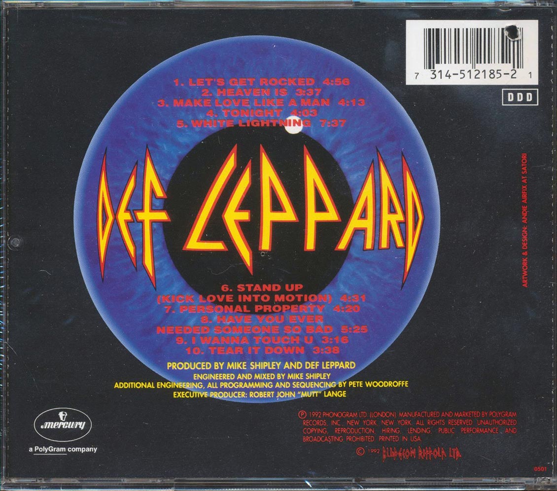 Def Leppard - Adrenalize (marked/ltd stock)