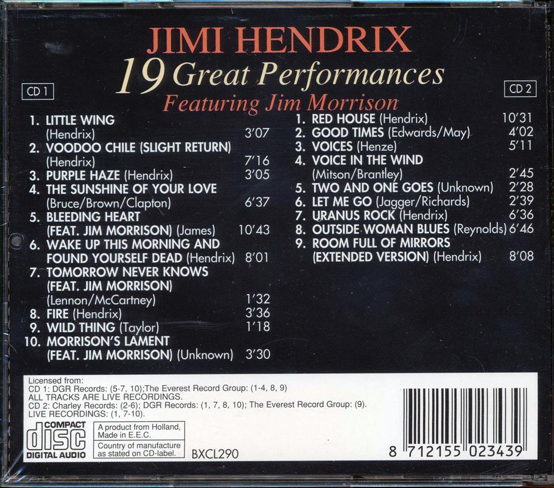 Jimi Hendrix - 19 Great  Performances (2xCD)