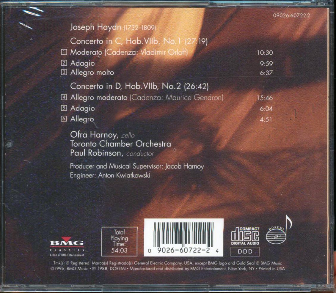 Ofra Harnoy, Haydn, Toronto Chamber Orchestra, Etc. - Haydn Cell Concertos No. 1 And 6