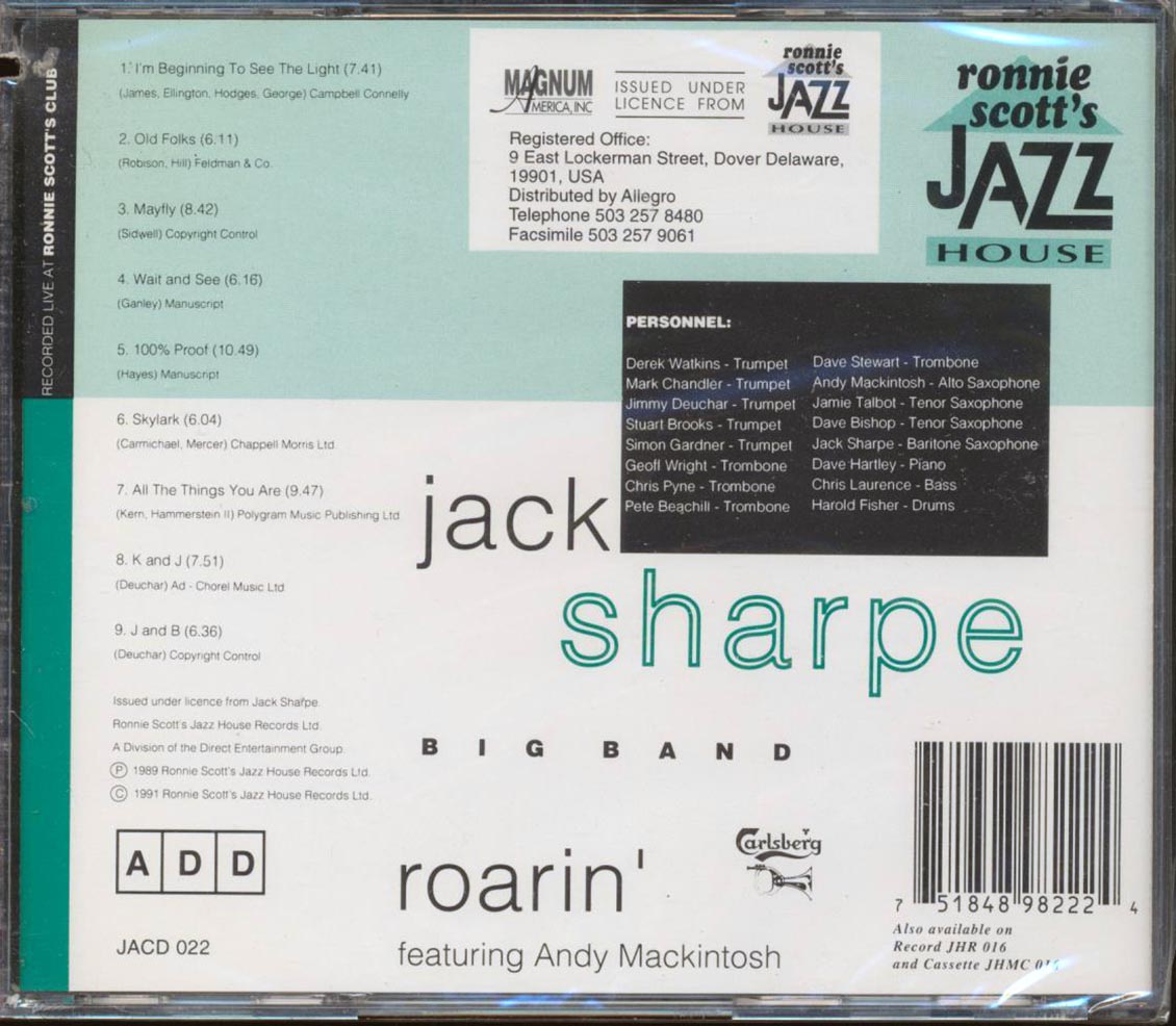 The Jack Sharpe Big Band - Roarin