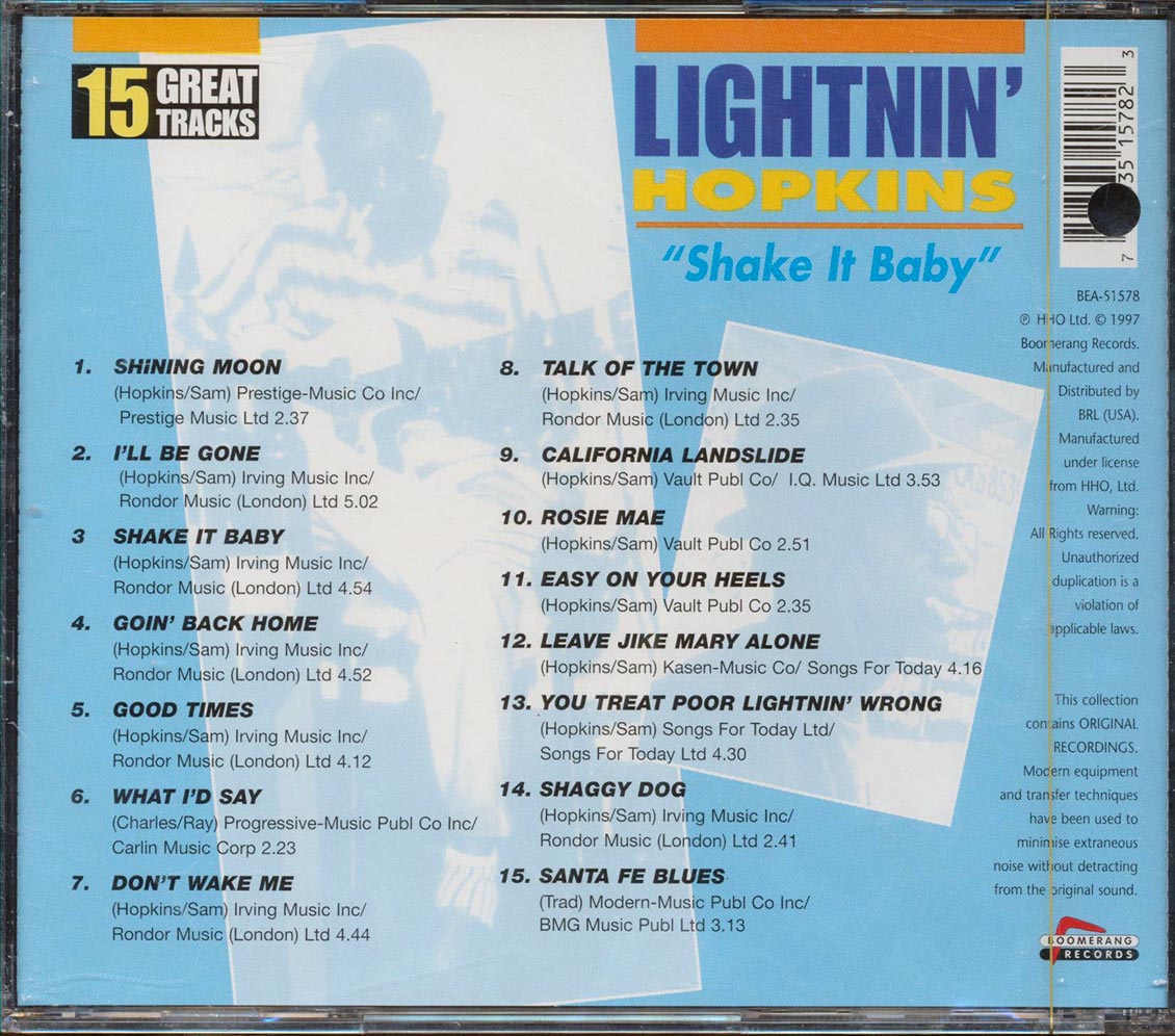 Lightnin' Hopkins - Shake It Baby (marked/ltd stock)