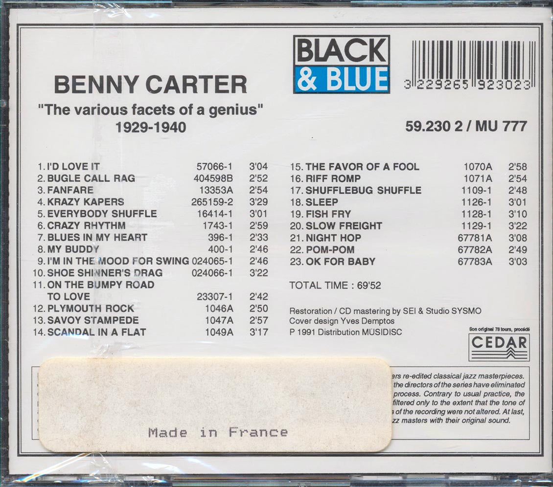 Benny Carter - The Various Facets Of A Genious