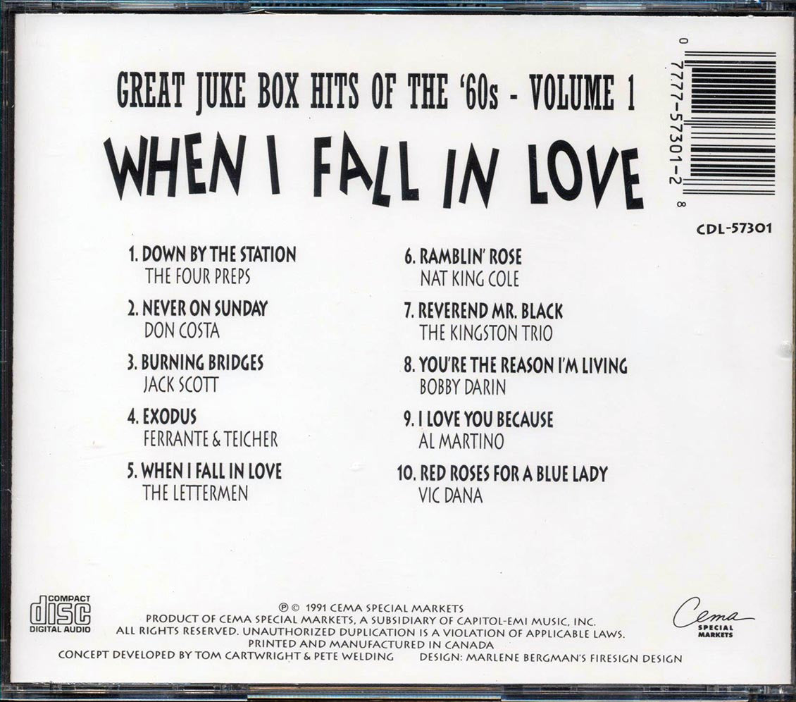 The Four Preps, Don Costa, Jack Scott, Etc. - Great Juke Box Hits Of The '60s Volume 1: When I Fall In Love