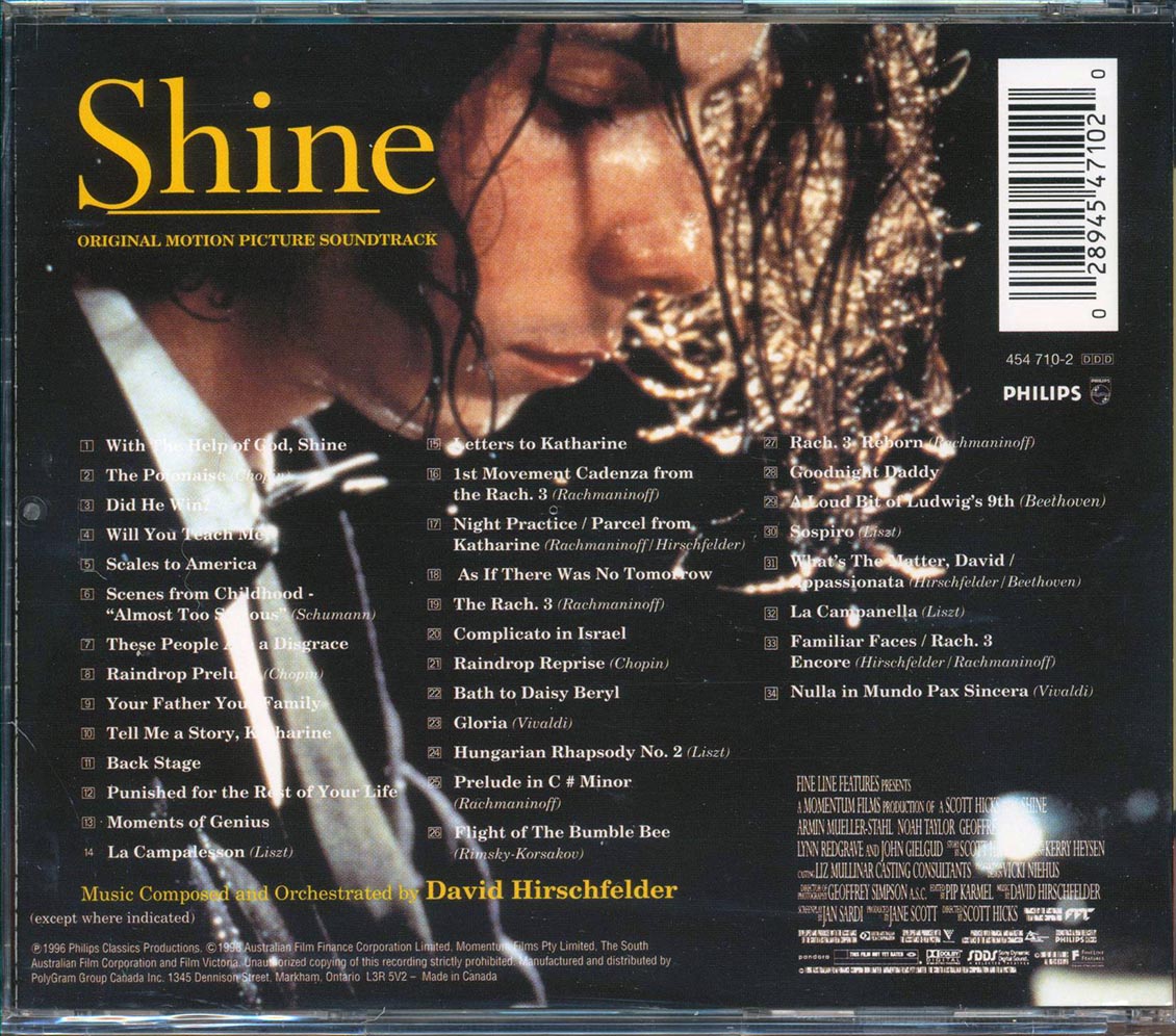 David Hirschfelder, Chopin, Mary Doumany, Etc. - Shine: Original Motion Picture Soundtrack
