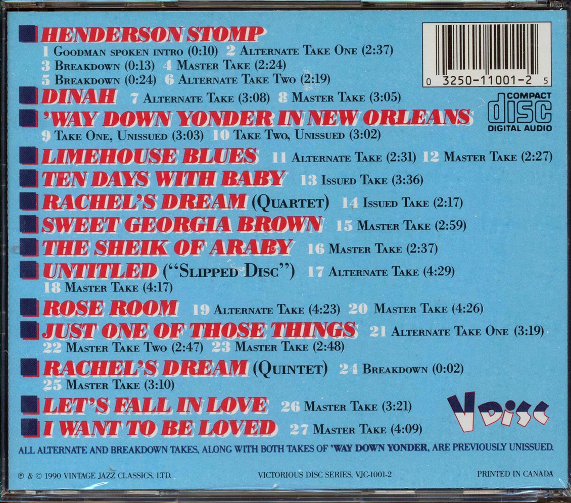 Benny Goodman - Way Down Yonder: The Legendary V Disc Masters