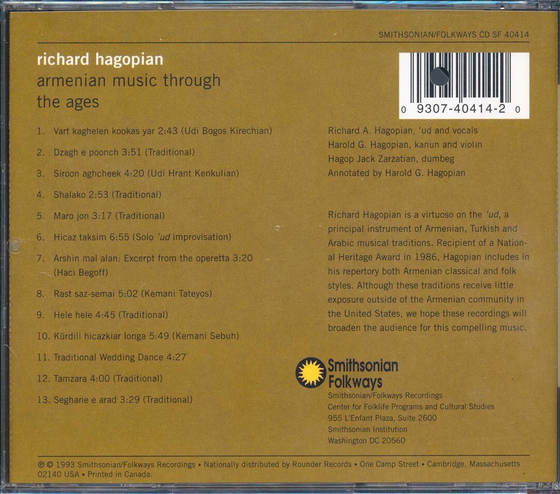 Richard Hagopian - Armenian Music Through The Ages (marked/ltd stock)