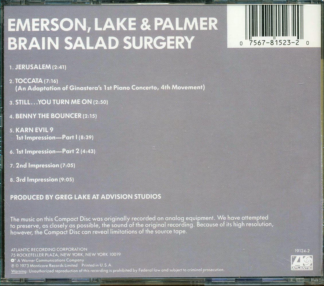 Emerson, Lake, & Palmer  - Brain Salad Surgery