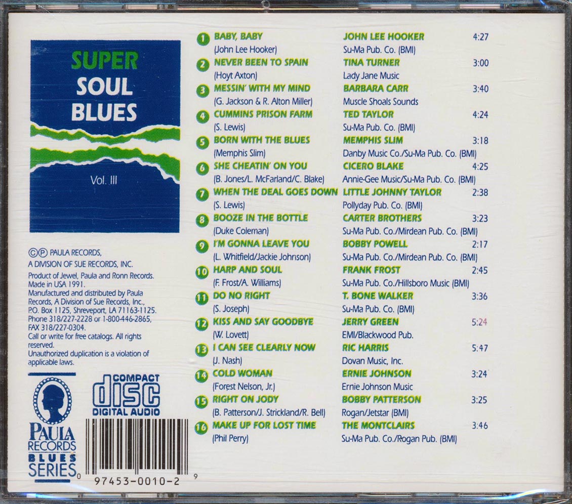 John Lee Hooker, Tina Turner, Barbara Carr, Etc. - Super Soul Blues Volume Three