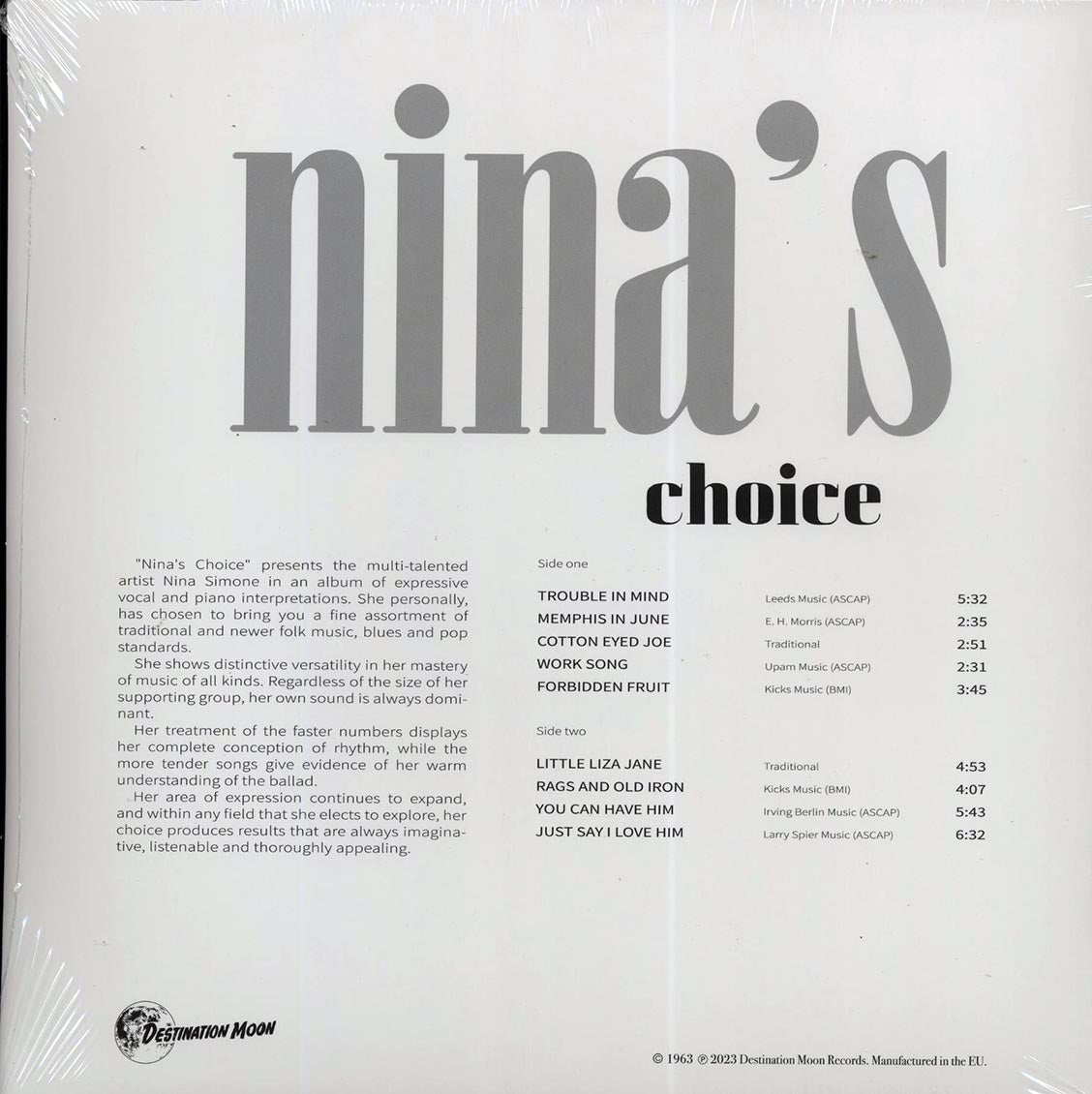 Nina Simone - Nina's Choice (ltd. 500 copies made) (clear vinyl)