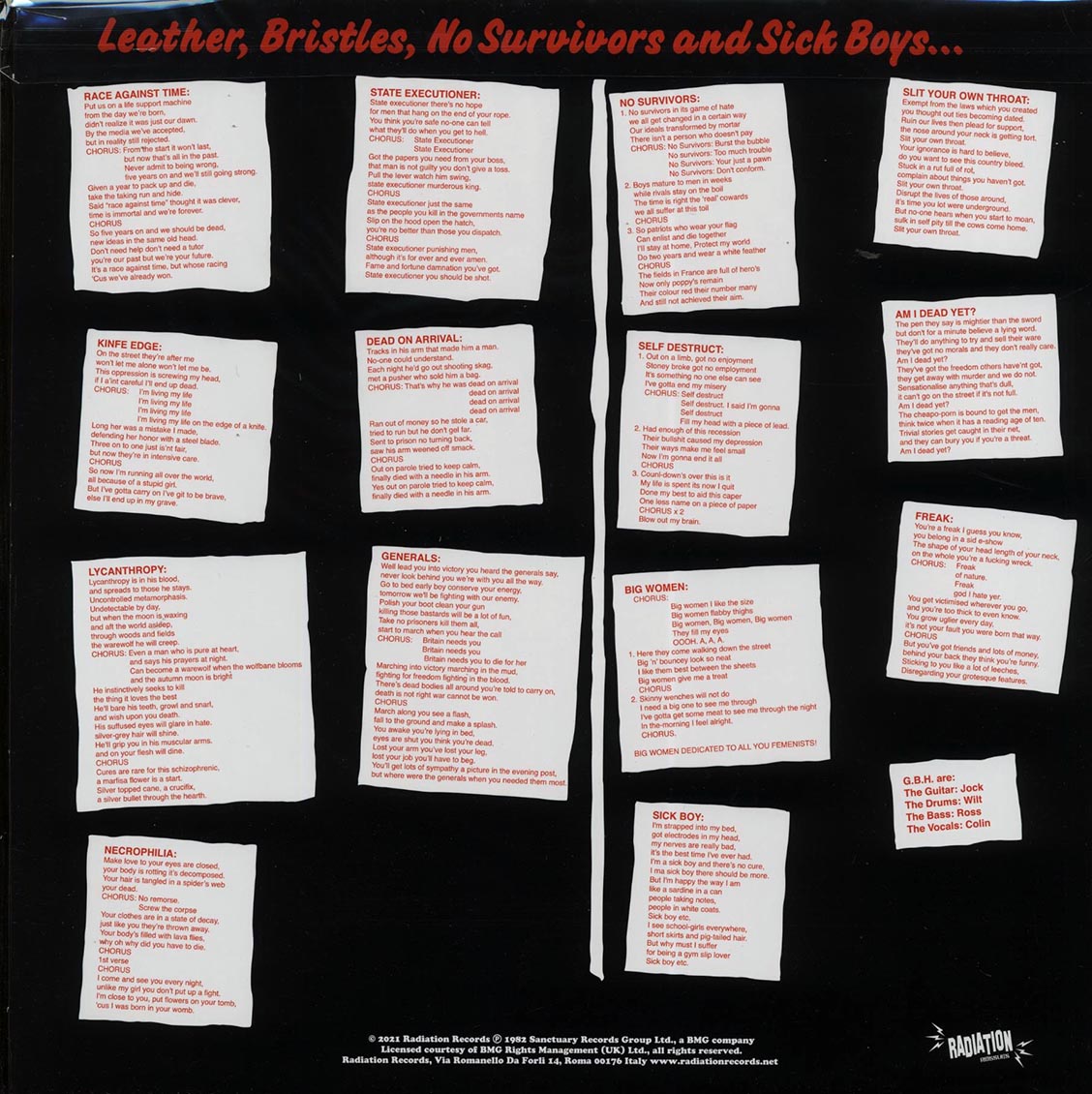 Charged GBH - Leather, Bristles, No Survivors And Sick Boys (ltd. ed.)