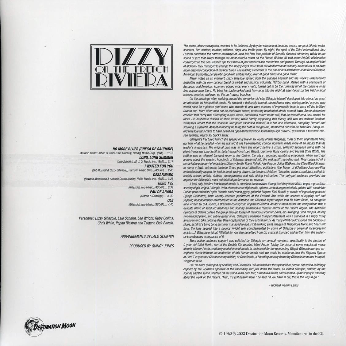 Dizzy Gillespie - Dizzy On The French Riviera: Recorded Live At The Third International Festival Of Jazz D'Antibes/ Juan-Les-Pins (ltd. 500 copies made) (clear vinyl)