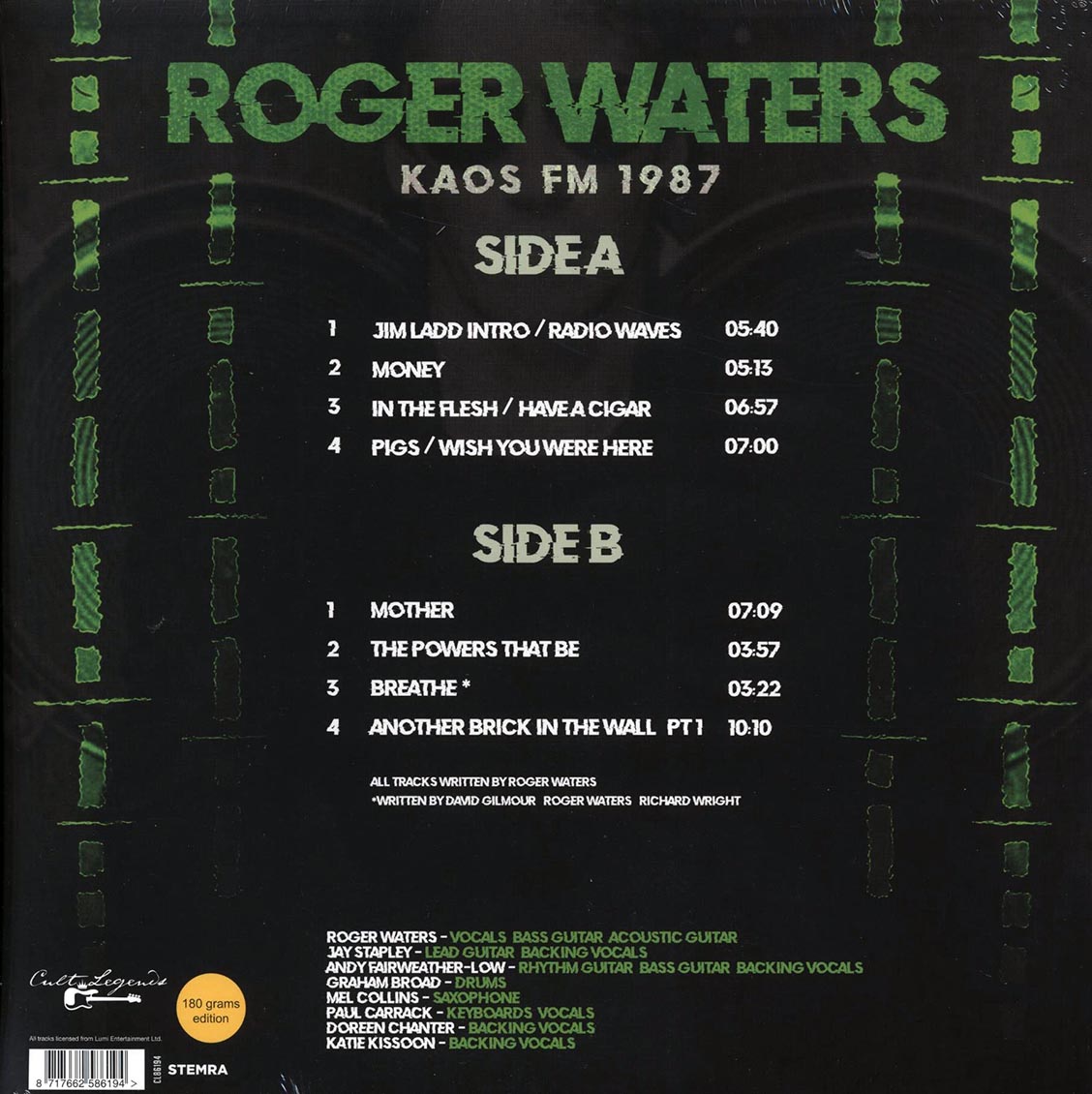 Roger Waters - KAOS FM 1987: Quebec City, November 7, 1987 (180g)
