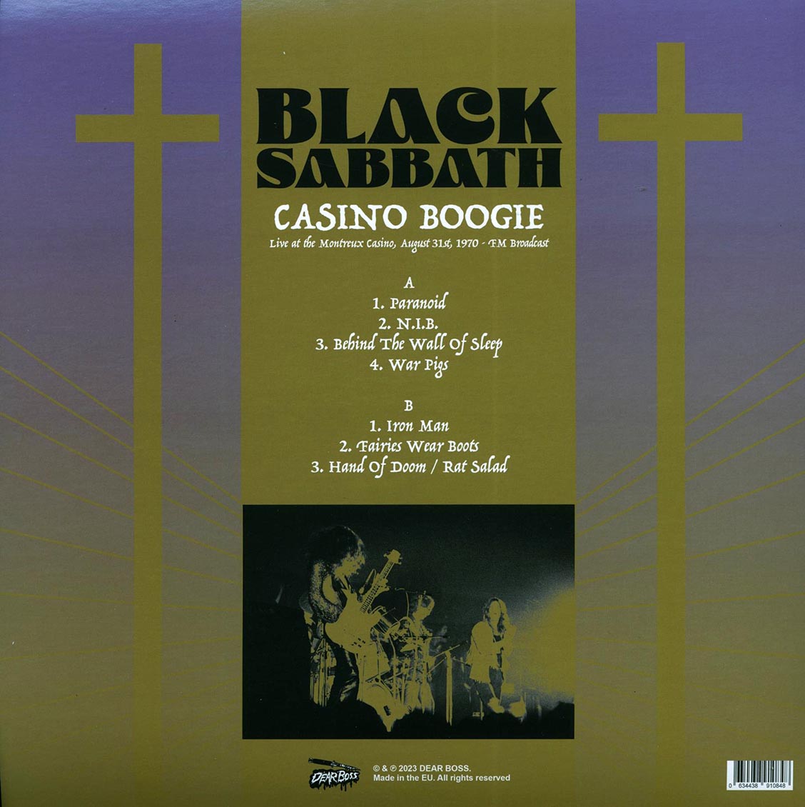 Black Sabbath - Casino Boogie: Live At The Montreux Casino, August 31st 1970 FM Broadcast (colored vinyl)
