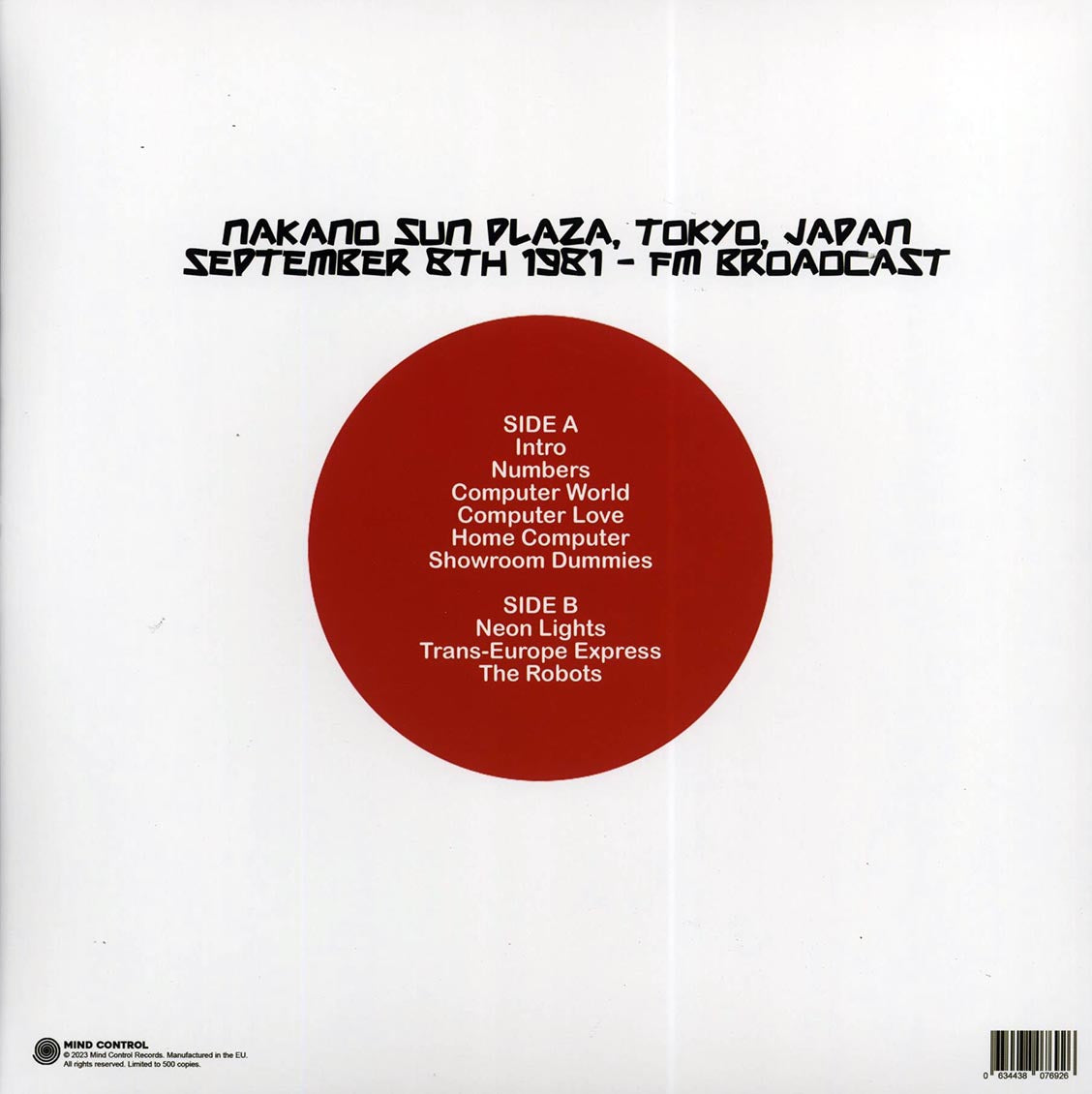 Kraftwerk - Turning Japanese: The Nakano Sun Plaza Radio Broadcast (ltd. 500 copies made)