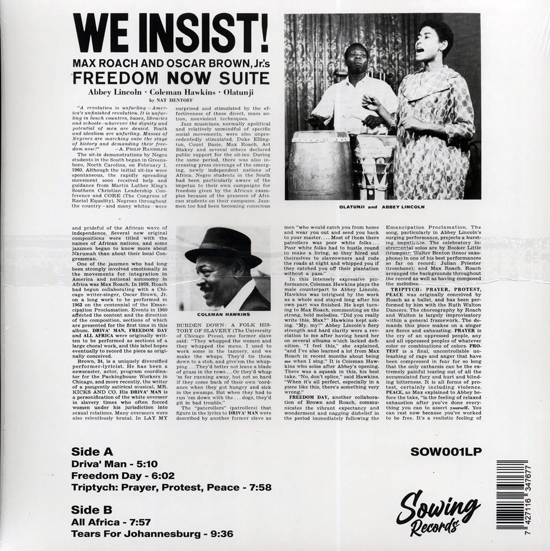 Max Roach - We Insist! Max Roach's Freedom Now Suite (ltd. 300 copies made) (clear vinyl)