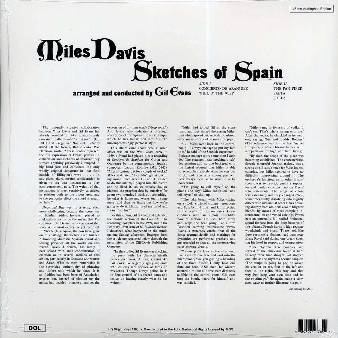 Miles Davis - Sketches Of Spain (180g)
